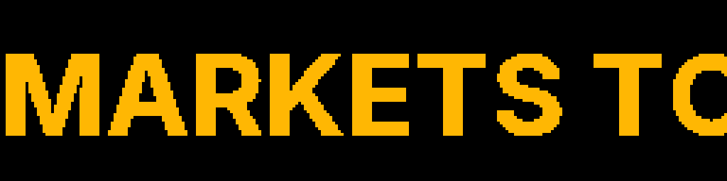 a mixed rotation: a welcome message ("MARKETS TODAY"), the live stock card, then a two_row header with the symbol on top and an embedded trend-colored price on the bottom.